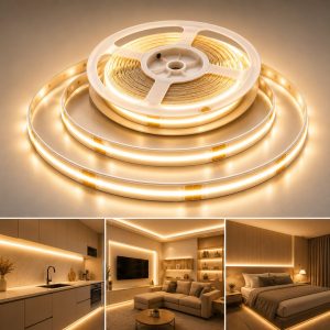 cob led Լենտա 220v | 10 Մետր | 320 led/մ | 3000k դեղին Լույս g 339 —(կոդ 0078)
