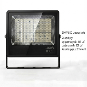 Հզոր 100w led Պրոյեկտոր՝ ip65 պաշտպանությամբ 6500k—(կոդ 0220)